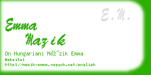 emma mazik business card